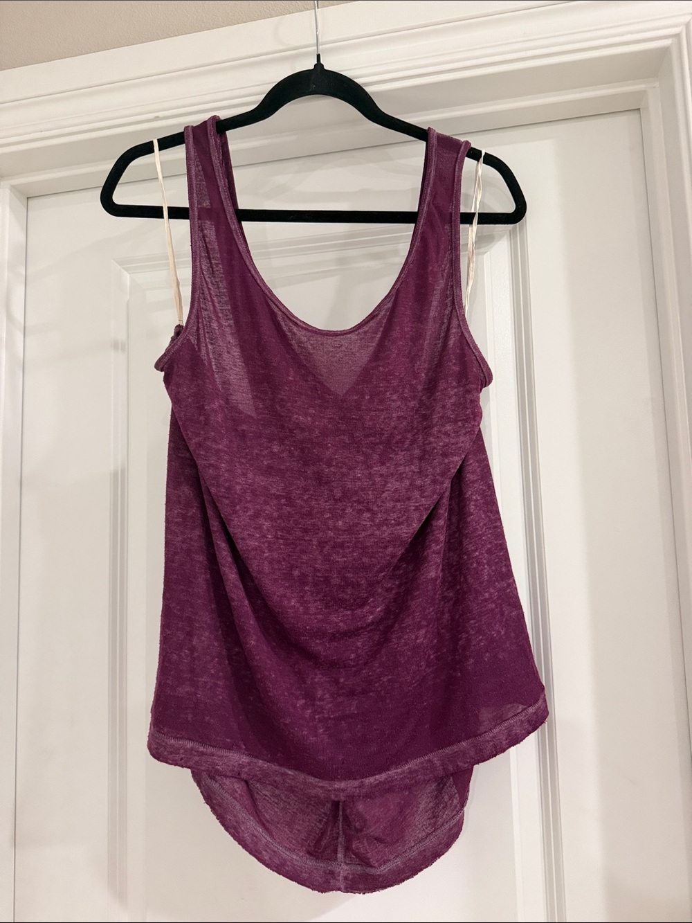 We The Free Plum Scoop Neck, Criss-Cross Back Tank Top